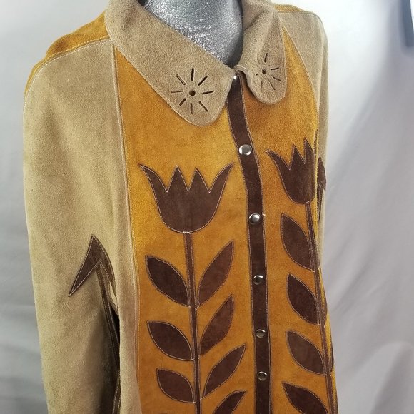 VINTAGE 1960’s Two-tone Suede Cape - Picture 6 of 9